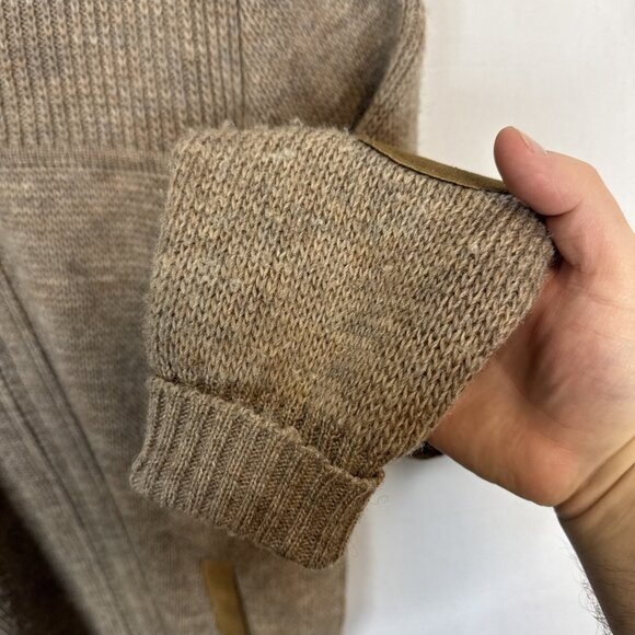 Vintage Tundra Wool Zip-Up Cardigan Jacket Men’s LT Canada Suede Elbow Patches - Picture 5 of 8